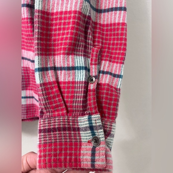 Woolrich Womens Size Medium Red White Blue Flannel Button Down Shirt - Picture 4 of 9